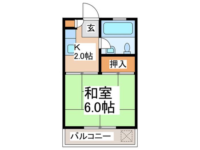 シャトーつくし野(1K/3階)の間取り写真