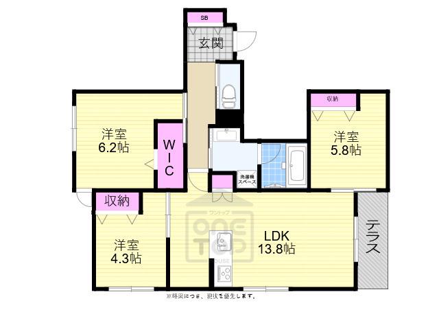豊中市岡上の町1丁目ヘーベルメゾン(3LDK/1階)の間取り写真