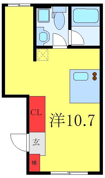 TRIAS146(ワンルーム/1階)の間取り写真