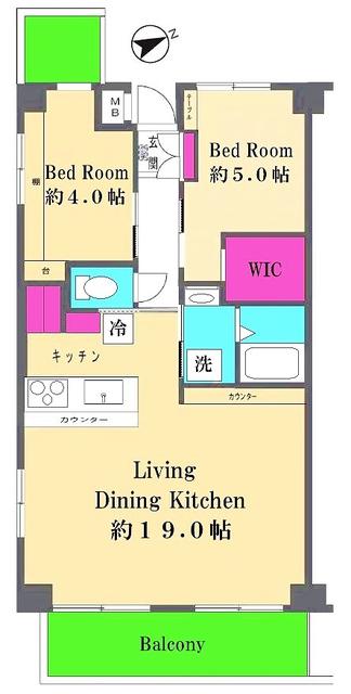 メゾンピアⅢ(2LDK/3階)の間取り写真