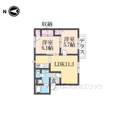 フォーレス宮古(2LDK/1階)の間取り写真