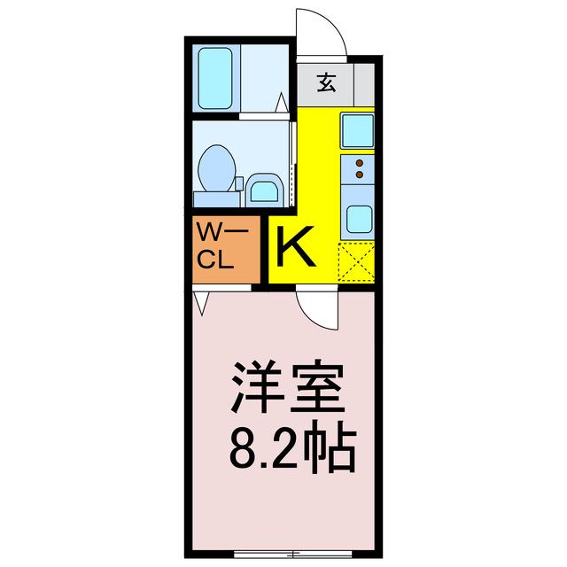 クルーズ駒羽根(1K/1階)の間取り写真