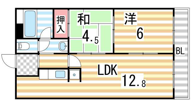 樋口マンション(2LDK/2階)の間取り写真