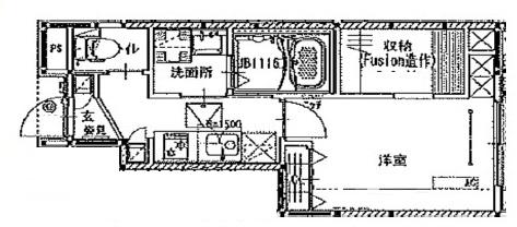 リードレジデンス上目黒(1K/1階)の間取り写真