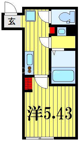 カインドネス金町(1K/1階)の間取り写真