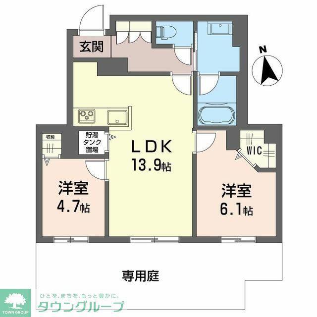 ＪＲ相模線 南橋本駅 徒歩17分 4階建 築1年(2LDK/3階)の間取り写真