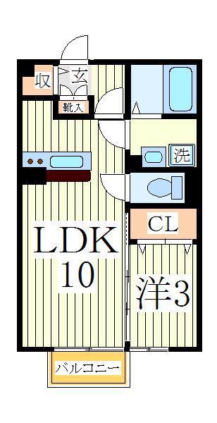 セピアパレス(1LDK/2階)の間取り写真