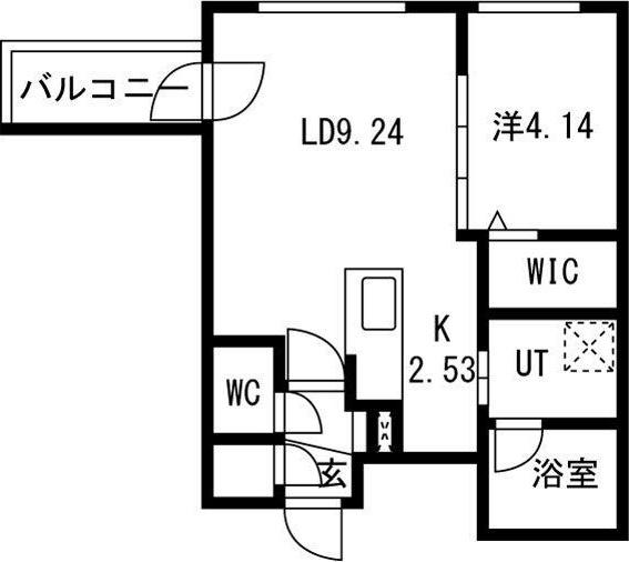 CIEL幌平橋(1LDK/2階)の間取り写真