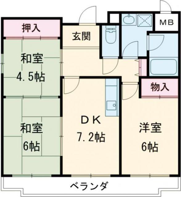 メゾンエクセレント(3DK/4階)の間取り写真