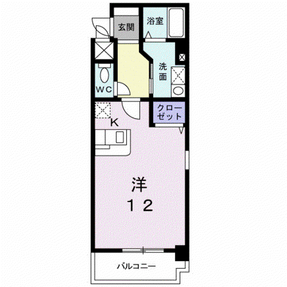 アイワマンション(1K/2階)の間取り写真