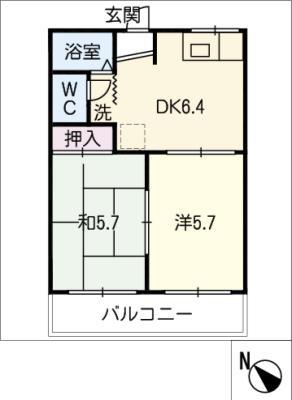 アネックス鈴木II(2DK/2階)の間取り写真