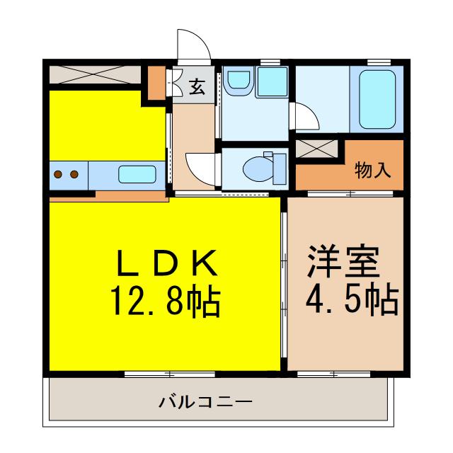 メゾンドMJ陽東(1LDK/1階)の間取り写真