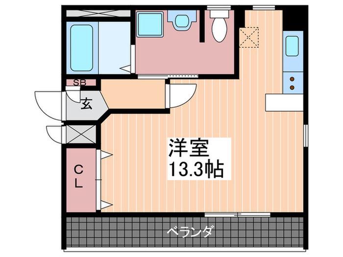 ディライト(ワンルーム/4階)の間取り写真