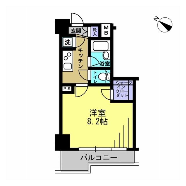 エスティメゾン川崎II(1K/2階)の間取り写真