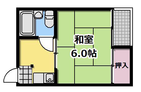 戎マンション(1K/3階)の間取り写真