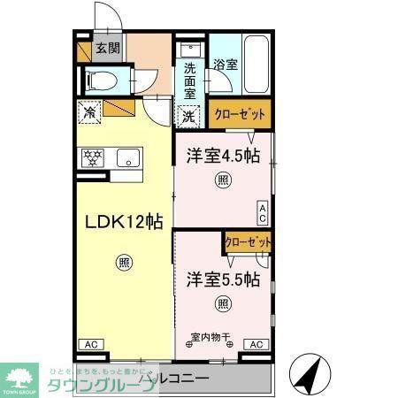 デュランタ(2LDK/2階)の間取り写真