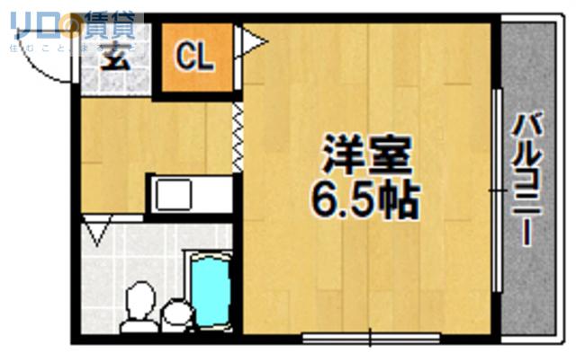 グレース小松(1K/2階)の間取り写真
