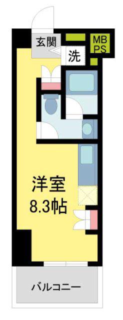 VISTA GRANDE東灘(ワンルーム/4階)の間取り写真