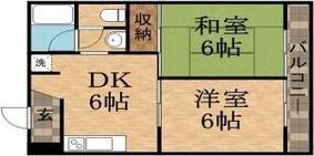 ハイツモーニンググローリー(2DK/2階)の間取り写真