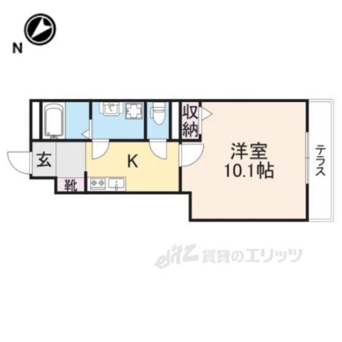 グランドソレーユ壱番館(1K/1階)の間取り写真