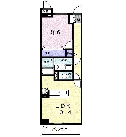 プラネットD(1LDK/1階)の間取り写真