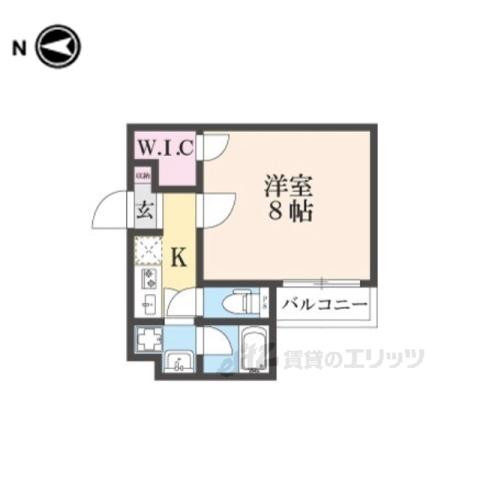 西野岸ノ下町マンション(1K/3階)の間取り写真