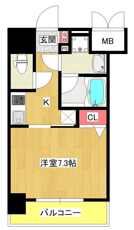 ワールドアイ大阪ドームシティ(1K/7階)の間取り写真