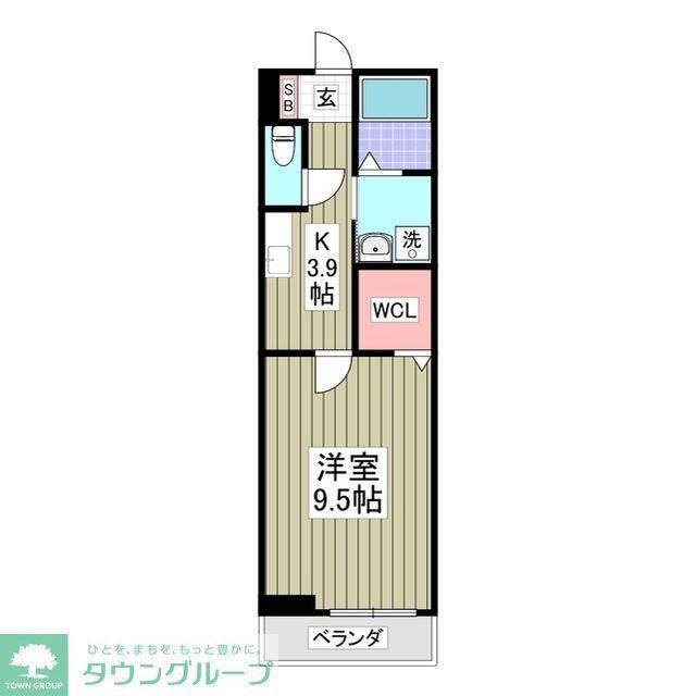 ES鴨宮(1K/2階)の間取り写真