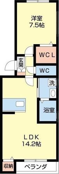 GLANZ OF DIMOA(1LDK/1階)の間取り写真