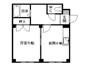 エステート田口(1DK/4階)の間取り写真
