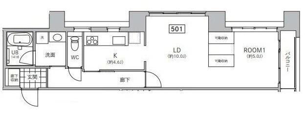 KOISHIKAWA(1LDK/6階)の間取り写真