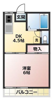 イルマーレ1番館(1K/2階)の間取り写真