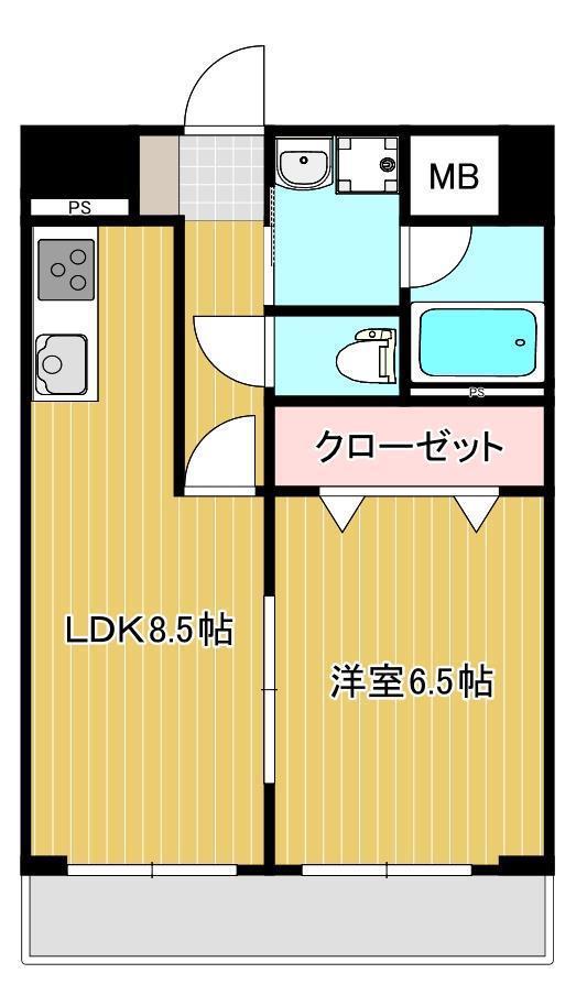 アヴニール紺屋町(1LDK/5階)の間取り写真