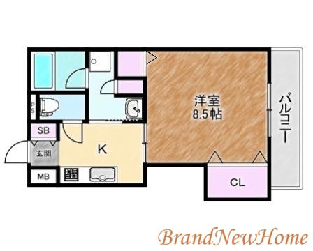 住吉橋TKハイツ(1K/7階)の間取り写真