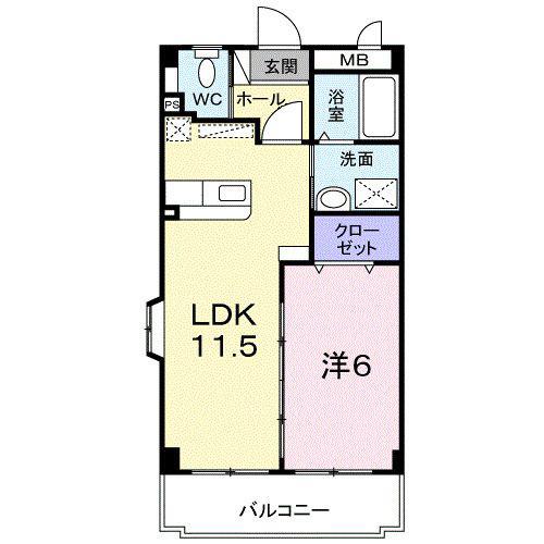 THELAHOUSE(1LDK/2階)の間取り写真