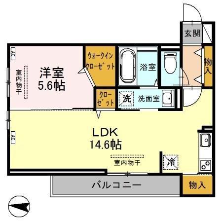 サンフィールド(1LDK/3階)の間取り写真