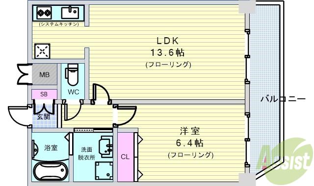 アーバネックス豊中桜塚(1LDK/2階)の間取り写真