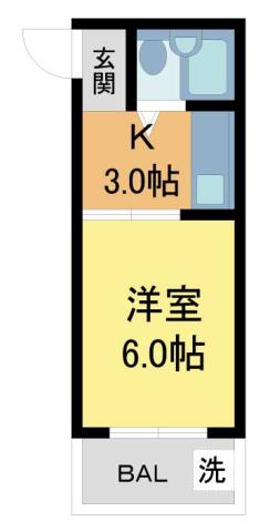 メゾン笠屋町(1DK/2階)の間取り写真