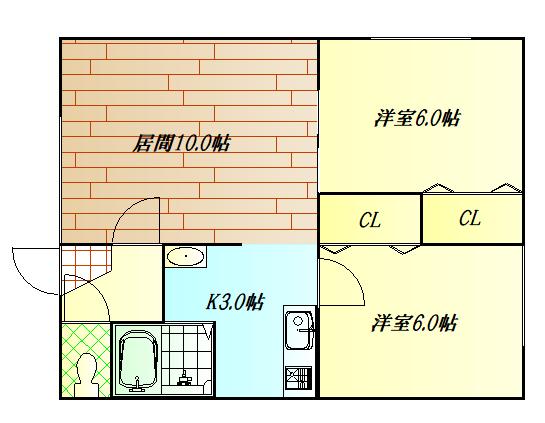 ロピア146(2LDK/1階)の間取り写真