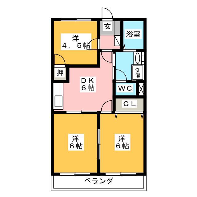 リンピア水主町(3DK/4階)の間取り写真