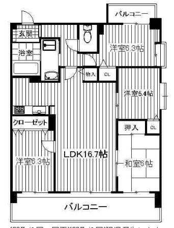 オーデブラン博多南(4LDK/8階)の間取り写真