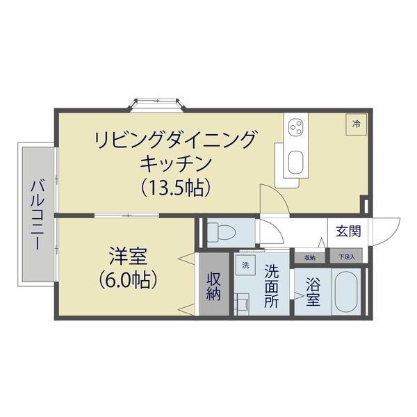 モンヴィラージュ(1LDK/2階)の間取り写真