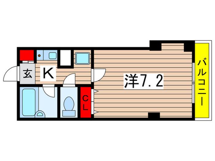 パルコート新宿(1K/2階)の間取り写真