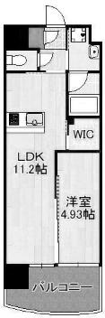 ラフィーネ上葛原(1LDK/9階)の間取り写真