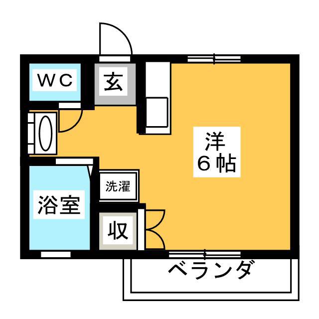 ハイムミヤコ(ワンルーム/2階)の間取り写真