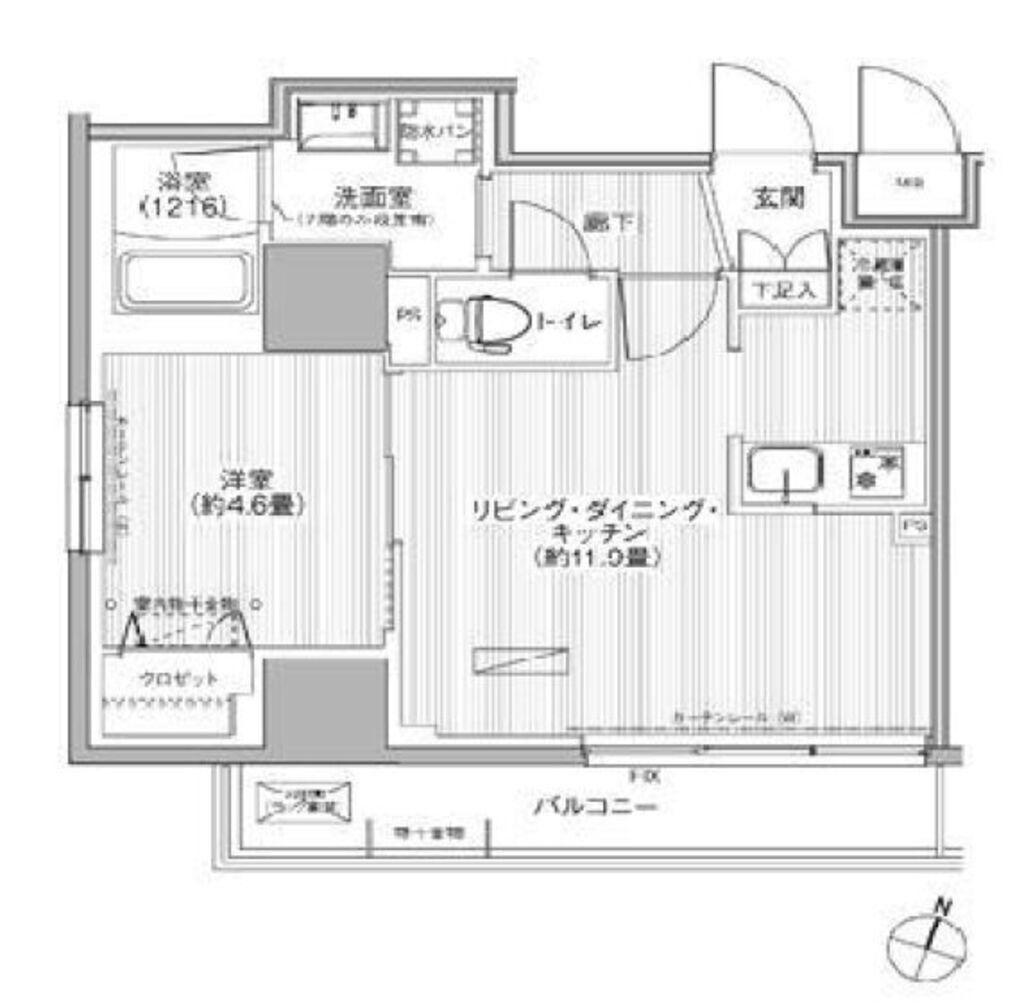 グランフォークス神田イーストタワーグランフォークス神田イース(1LDK/7階)の間取り写真