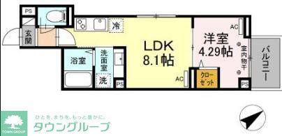 ルリアン船橋(1LDK/3階)の間取り写真