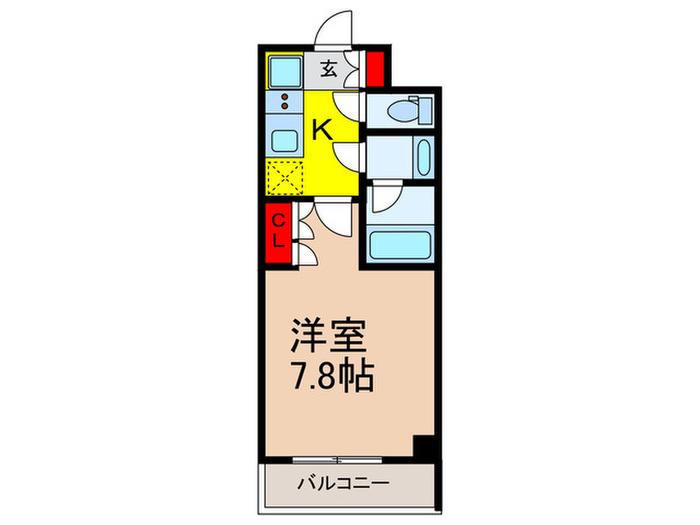 プラウドフラット両国イースト(1K/5階)の間取り写真