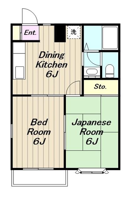 パークヒルズI(2DK/1階)の間取り写真