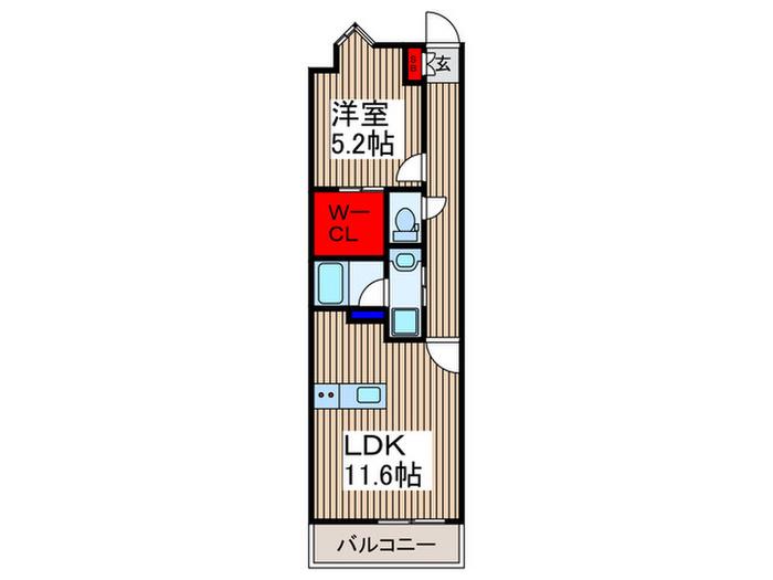 ベルジューレ越谷(1LDK/2階)の間取り写真